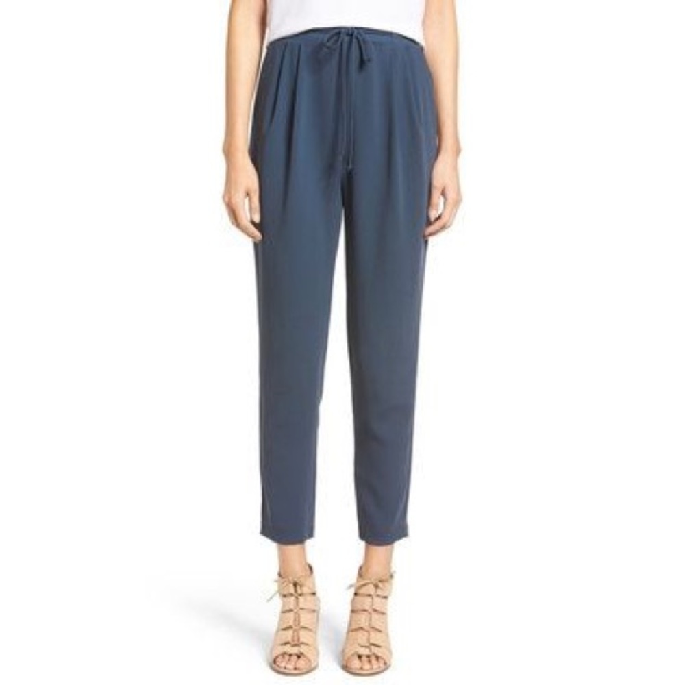 Drawstring ankle trouser pants